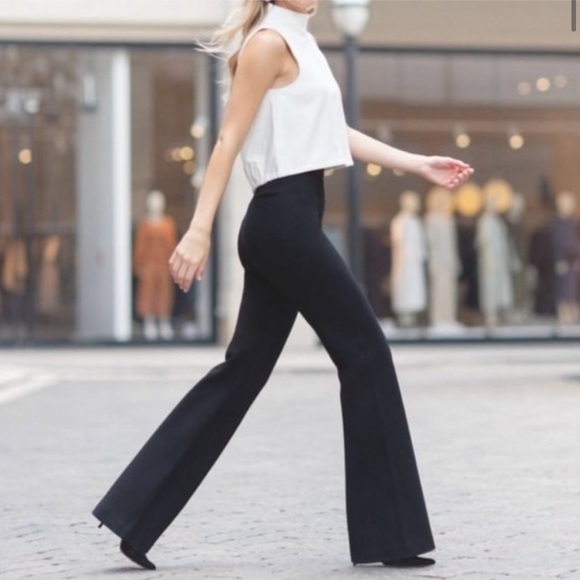 Spanx High Rise Ponte Flare Black Pants - Picture 1 of 11